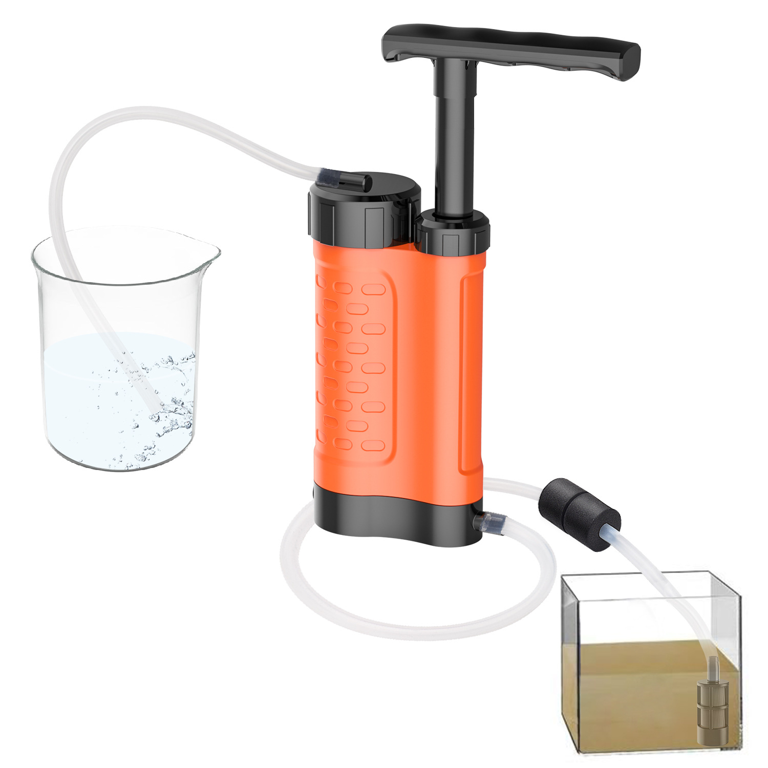 portable hand pump water purifier for outdoor survival adventure emergency multi layer hand pump water dispenser details 5