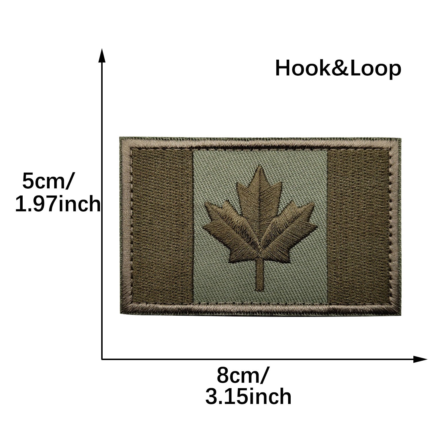 2 PCS Canada Flag Patches Embroidered Tactical Military  Morale Patch Applique Fastener Hook And Loop