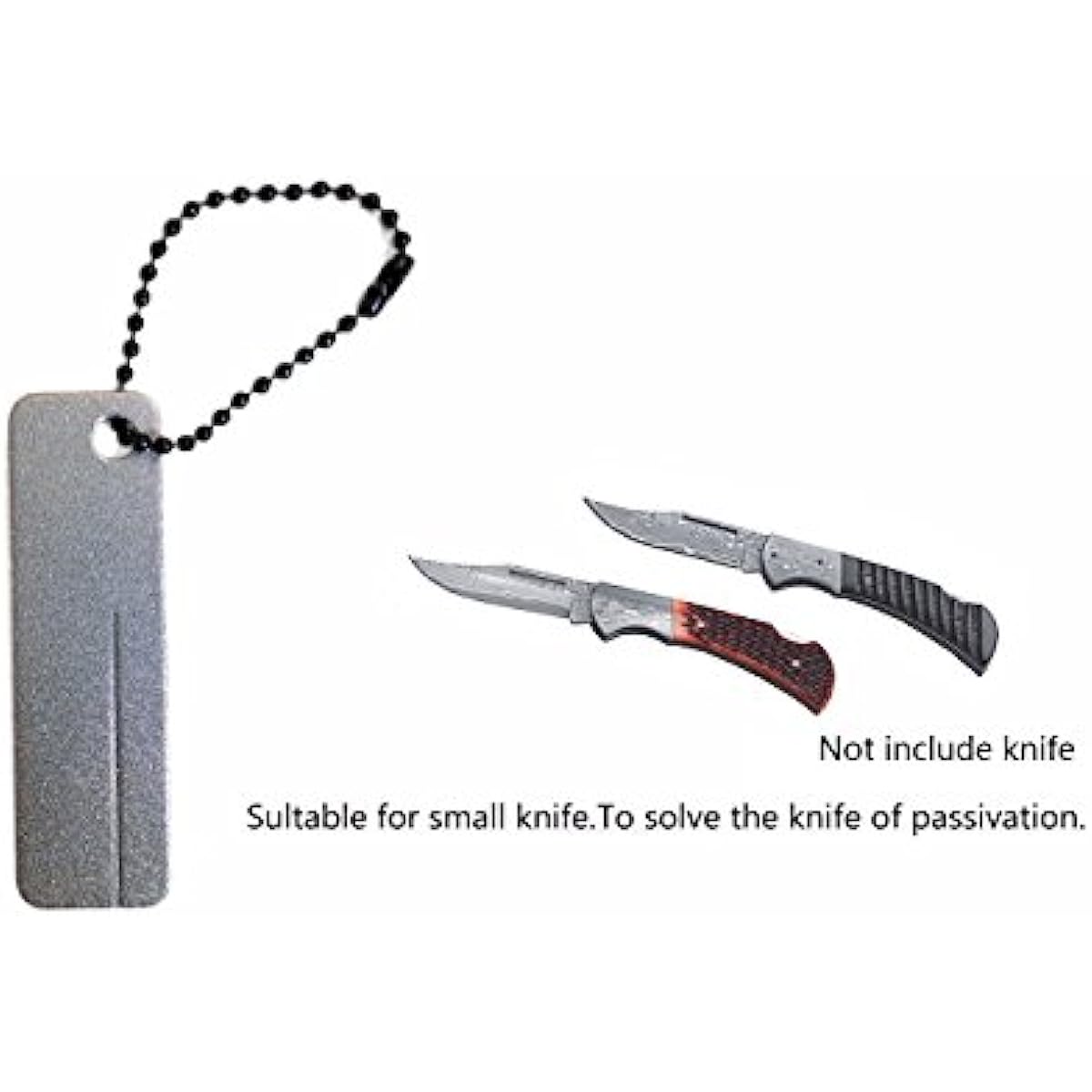 Pocket Knife Sharpener,Multifunction EDC Gear Keychain Foldable Sharpening  Stone with 3 Stages Ceramic&Carbide&Diamond Tapered for Survival Hunting  Fishing Camping,Black