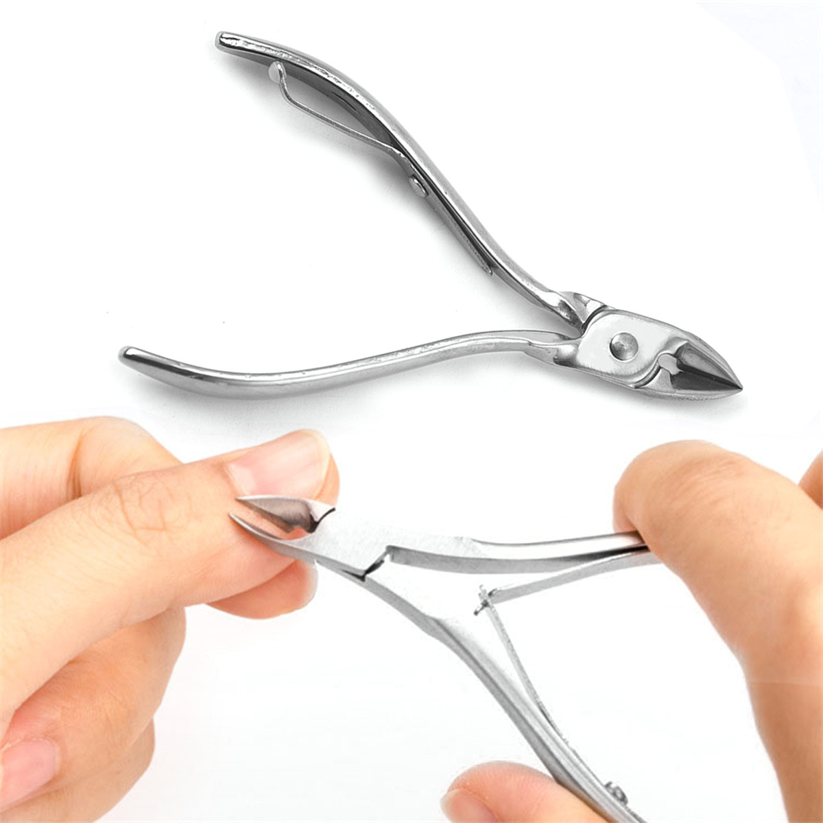 Stainless Steel Curved Tip Cuticle Scissors And Nail Clippers For Manicure  And Eyebrow Trimming - Dead Skin And Callus Remover