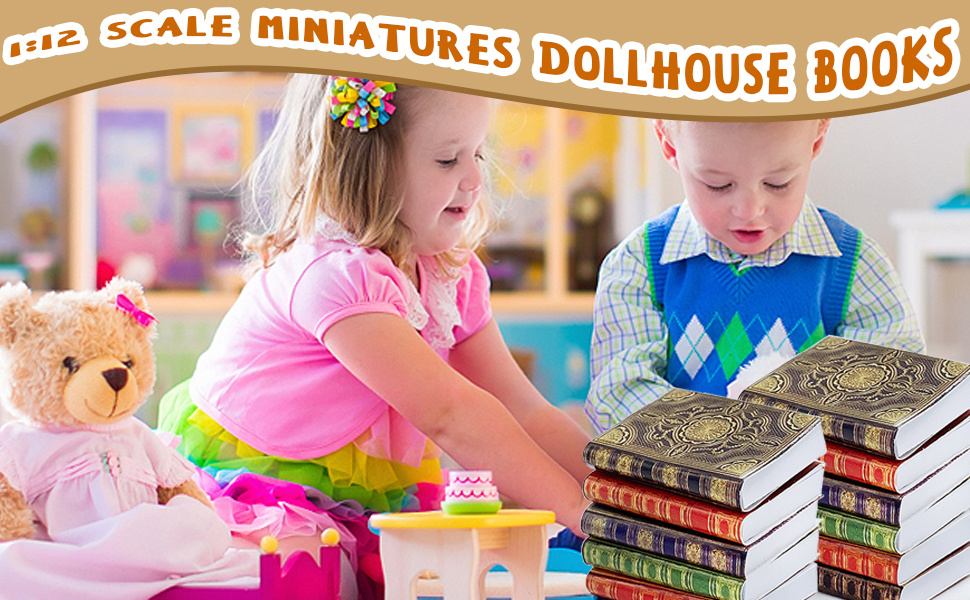 Molain Miniatures Mini libri per casa delle bambole, 12 pezzi accessori per  casa delle bambole 1:12 libri casa delle bambole per la decorazione della  casa delle bambole camera da letto biblioteca 