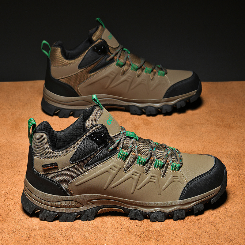 Men's Breathable Hiking Shoes, Casual Outdoor Non Slip Lace-up Shoes For  Climbing Trekking