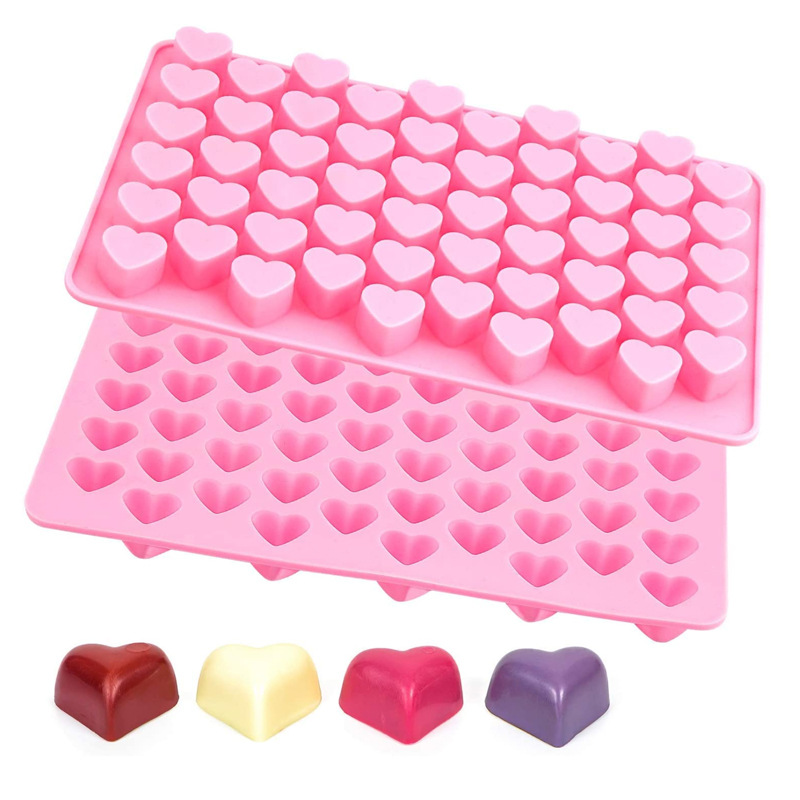 2PCS Heart Silicone Molds, 15-Cavity Small Heart Shaped Silicone Molds for  Baking Valentine's Day Chocolate, Candy, Gummy, Ice Cubes