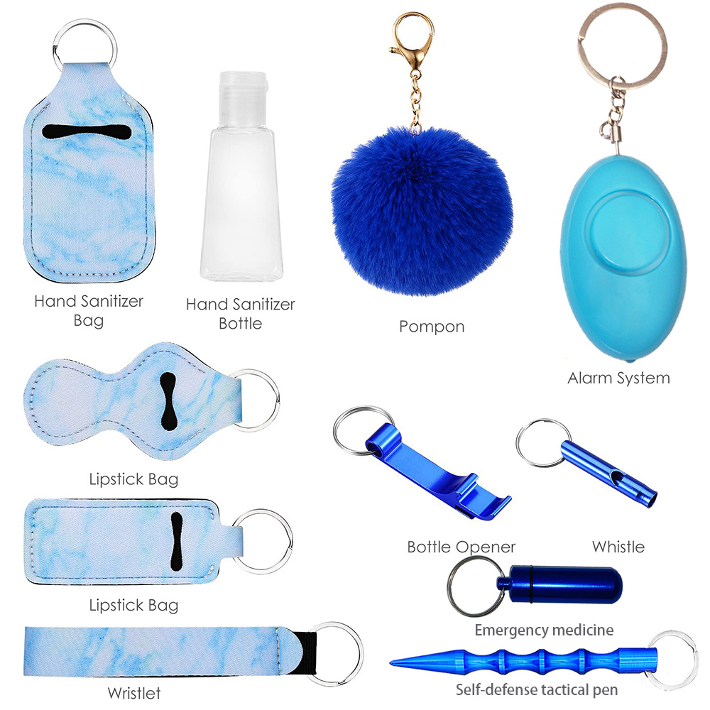 11pcs safety keychain set for women and kids safety keychain accessories self defense keychain set for girls with safe sound personal alarm no touch door opener whistle details 6