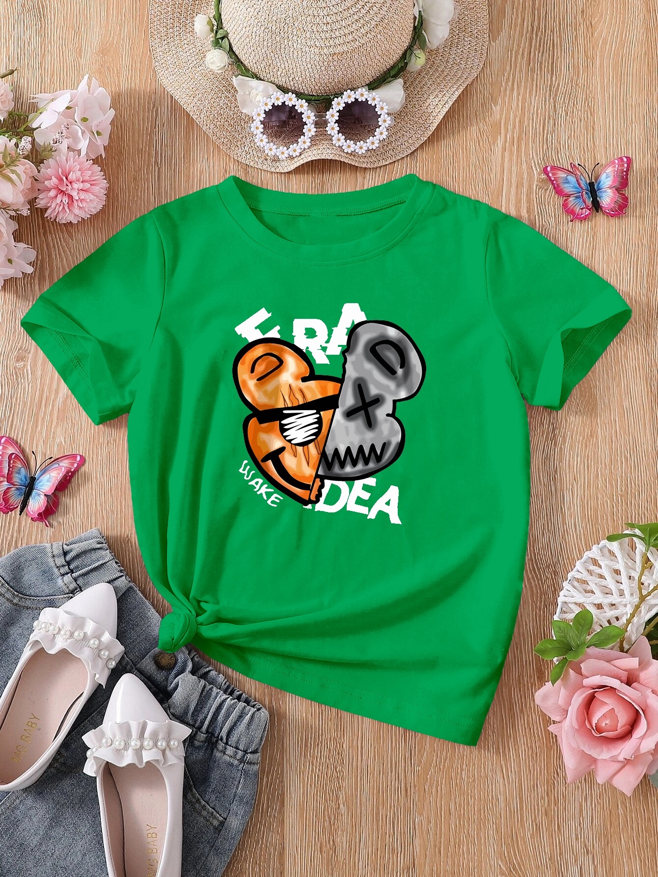 Lucky Bear Print Summer T shirt Cute Short Sleeve Crew Neck - Temu