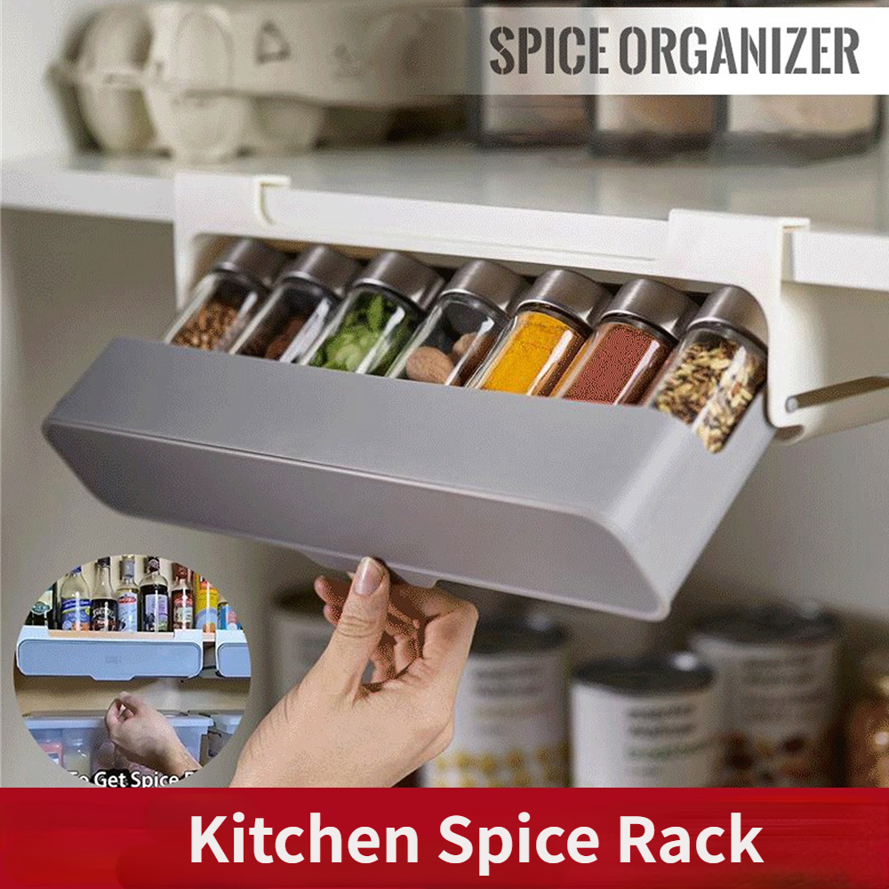 Wall Mounted Spice Organizer Adhesive Seasoning Storage Box - Temu