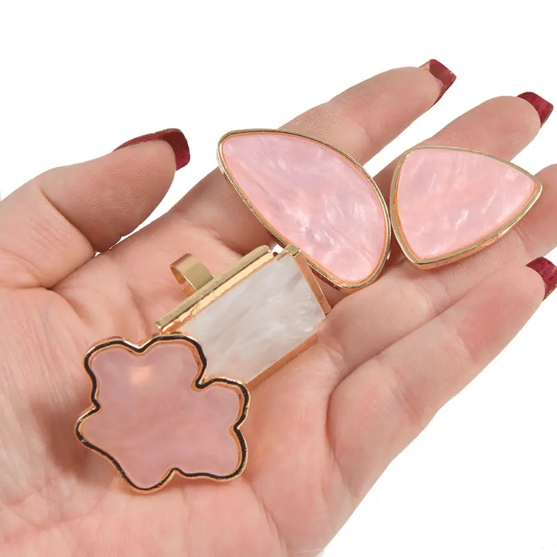 SUKPSY 2 Pcs Resin Stone Nail Art Palettes with Adjustable Finger Rings  Color Mixing Plate for Eyelash Extension Ring False Nail Tips Drawing Nail  Color Palette Nail Art Equipment(Pink & Blue) Round