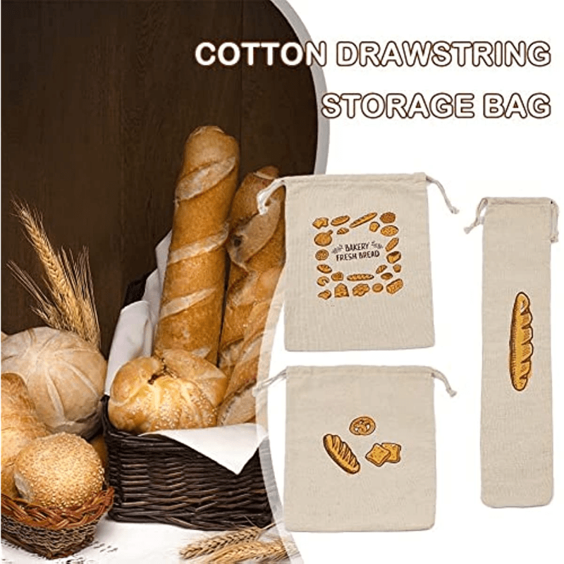 Bread Storage Bag Linen Bread Bag For Baguette Linen Bread Bag