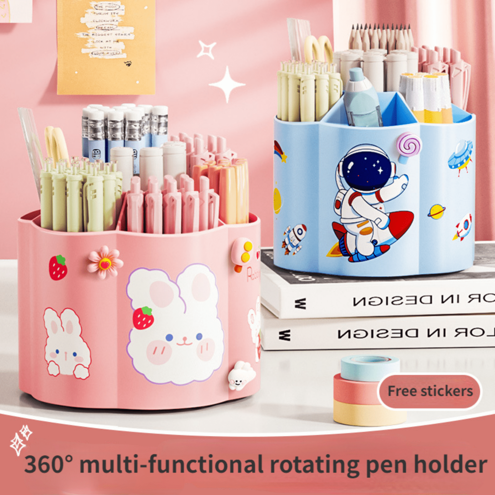 Large Capacity Cute Pen Holder Desk Accessories Pencil - Temu