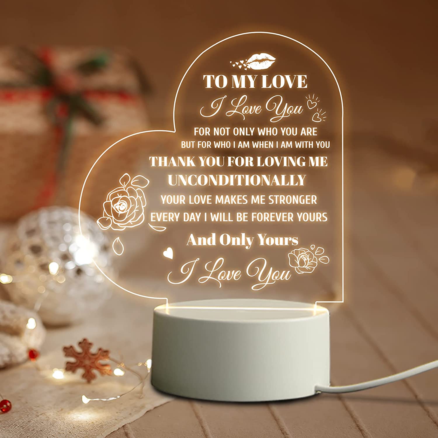 1pc Romantic Gifts For Her, Him, Wife Birthday Gifts, Boyfriend Gifts From  Girlfriend- Anniversary, Christmas Gifts For Girlfriend, Husband, Engraved