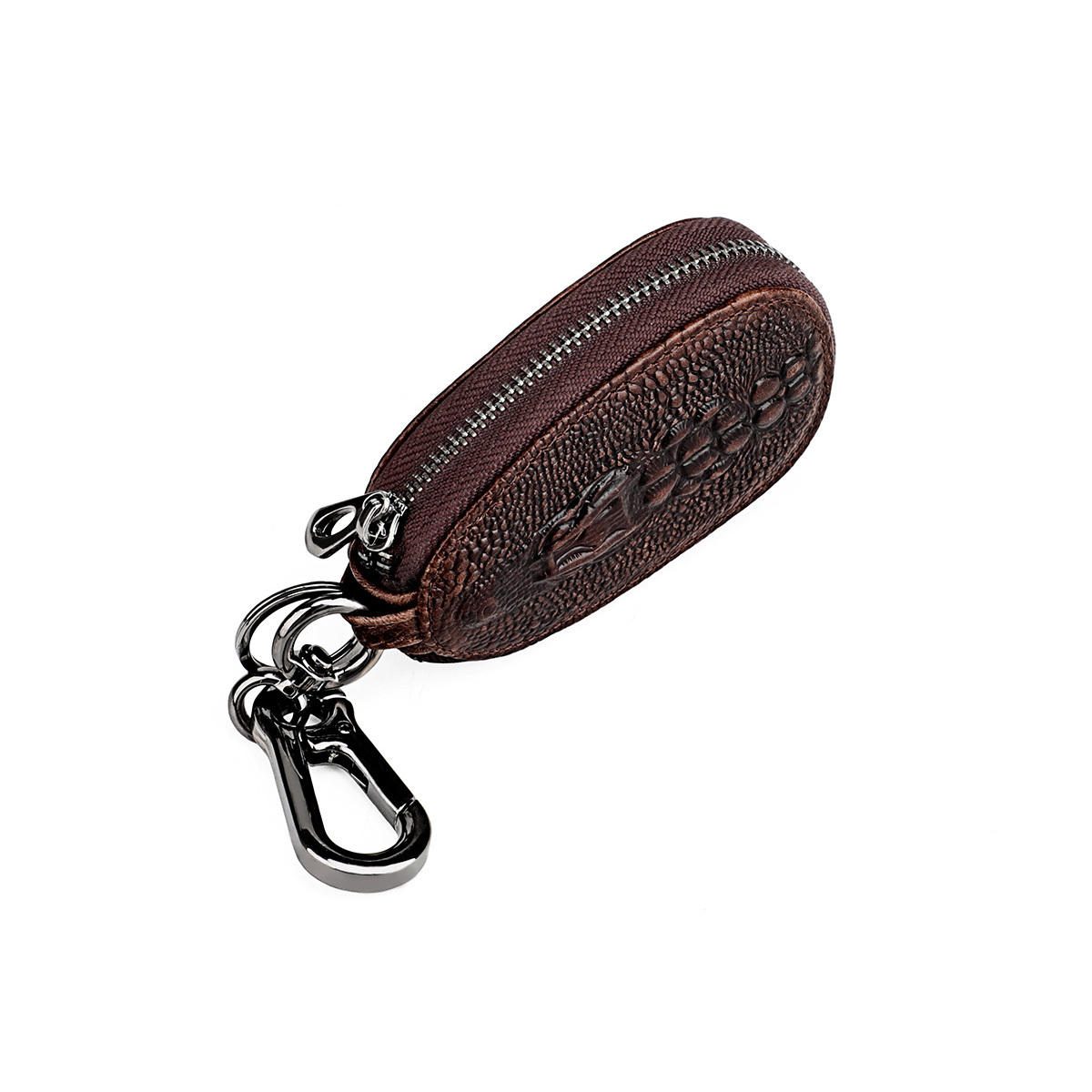 Genuine Crocodile Car Key Holder Wallet- Zipper Keychain Bag