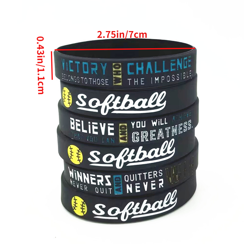 Softball Baseball Silicone Stretch Bracelet, Fashion Sports Style Silicone  Elastic Wristband - Temu