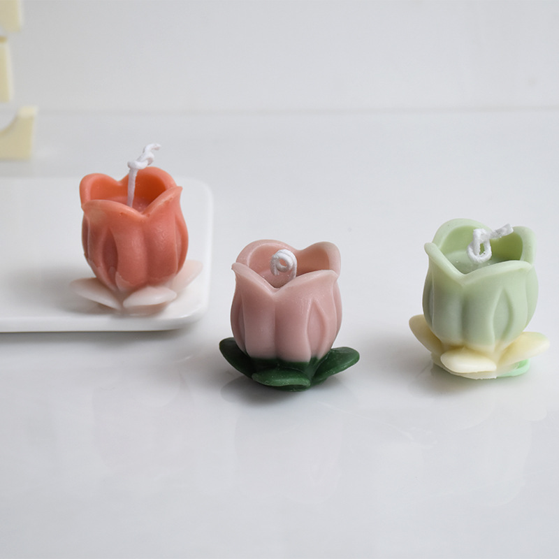 3d Aromatherapy Candle Silicone Mold Cute Tulip Flower Shape - Temu