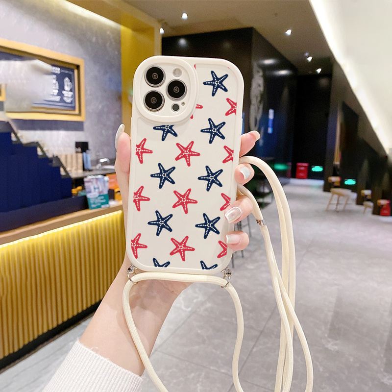 Seahorse Star Phone Case With Lanyard For Iphone 14, 13, 12, 11