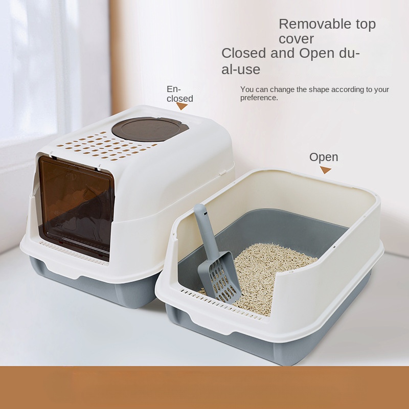 Large Fully Enclosed Cat Litter Box - Easy To Clean, No Sand Leakage,  Deodorizing - Temu