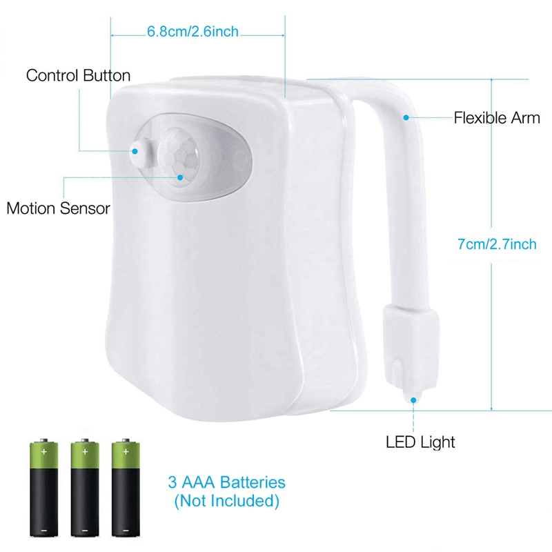 8 Colors PIR Motion Sensor Smart Toilet Seat Night Light Waterproof  Backlight For Toilet Bowl LED Luminaria Lamp WC Toilet Light