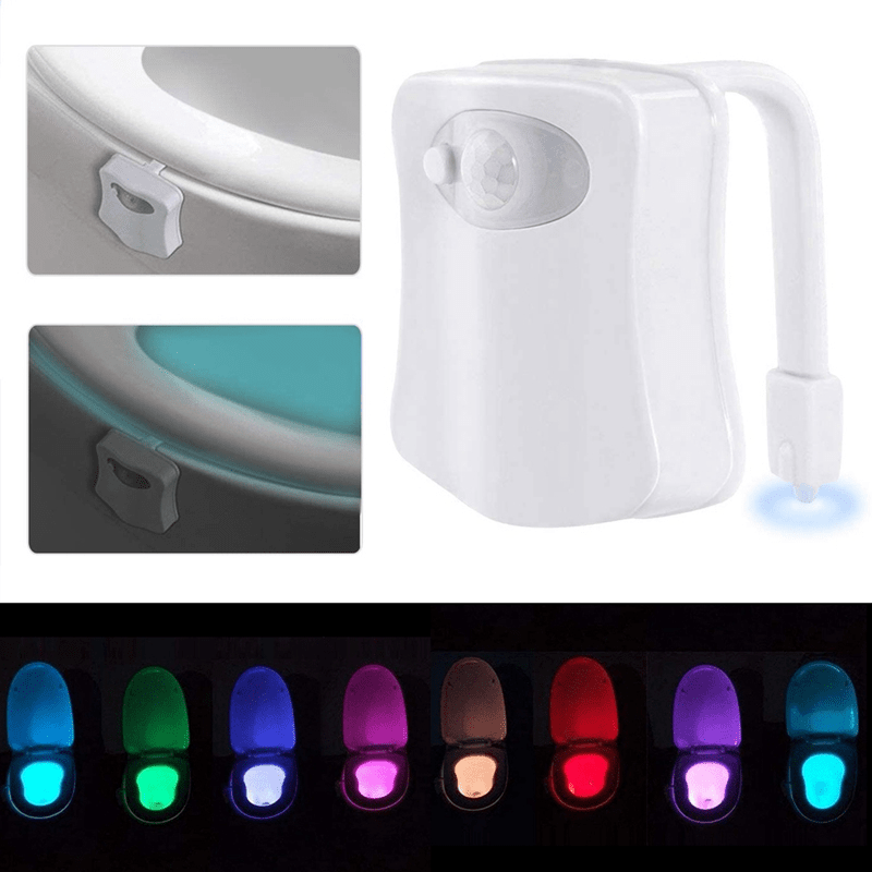 Smart Led Toilet Bowl Light With 8 Colors & Motion Sensor For
