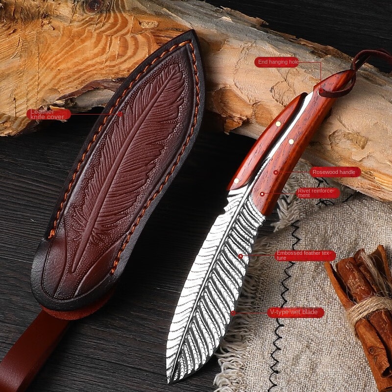 1pc creative leaf design multifunctional knife outdoor camping picnic portable sharp high hardness kitchen knife meat cutting knife details 1