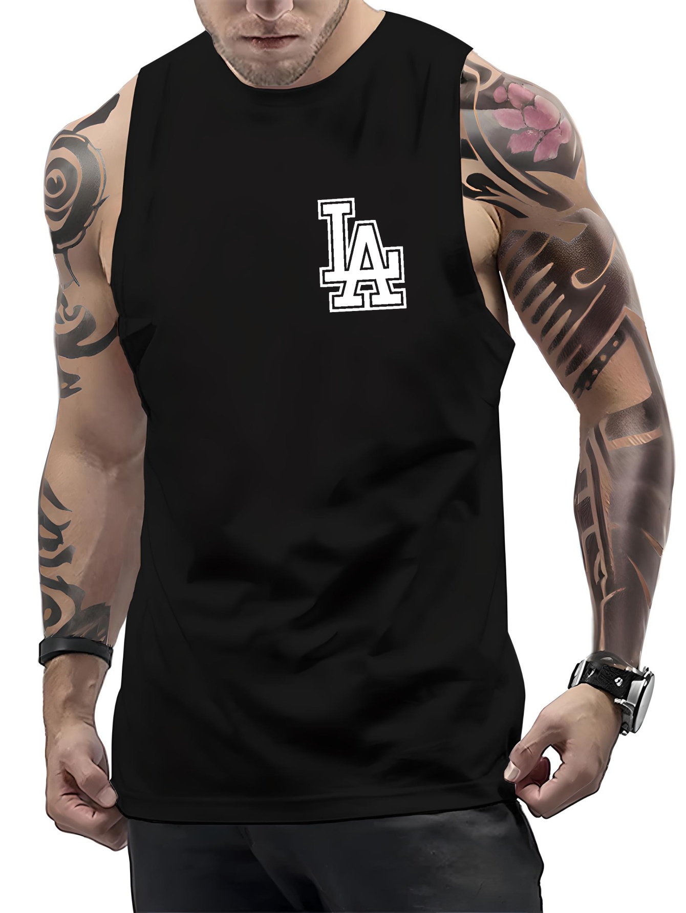 Majestic Men's Dodgers Muscle Tank Top in Black | Size XL