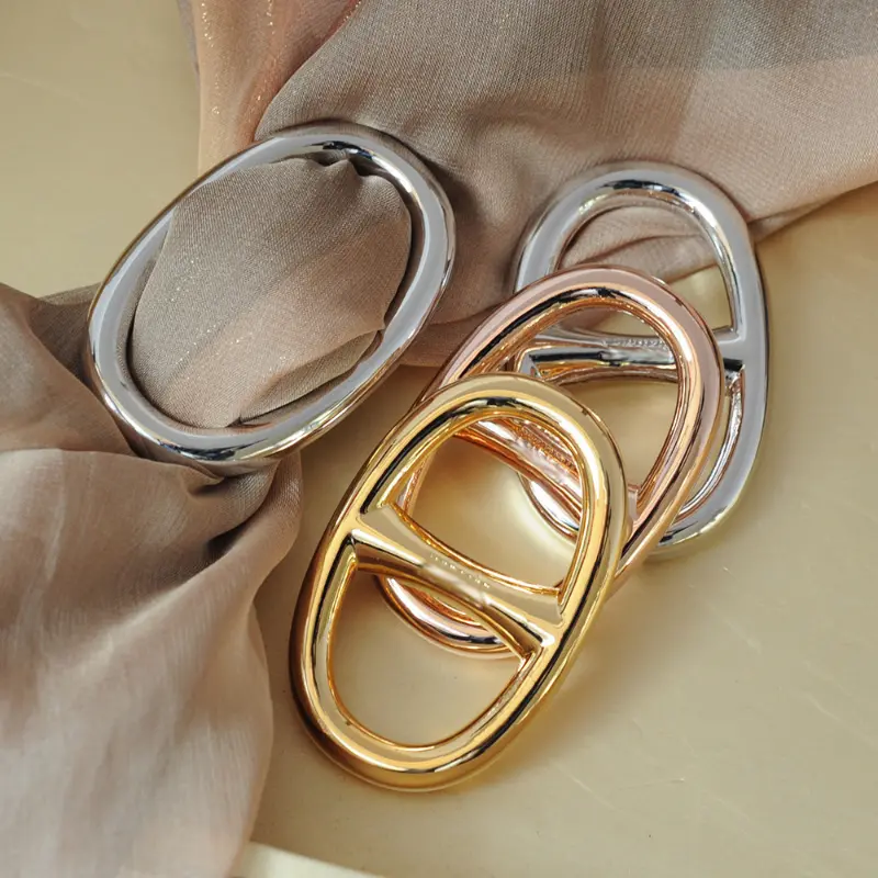 Golden Scarf Clip 4 Styles High Quality Classic Pure Copper Thick Genuine  Three Ring Scarf Ring