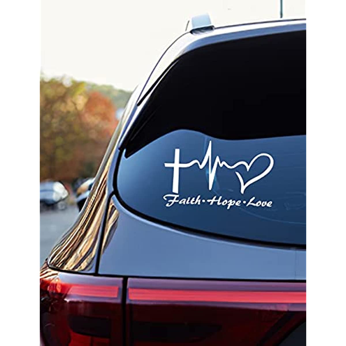 Show Your Faith with a Stylish Hope, Faith, Love Heart Car Decal Sticker!