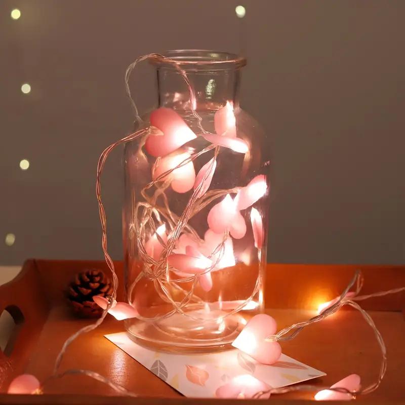 Snorda lumière LED tissu pêche coeur guirlande lumineuse fille coeur chambre  décoration lumière 