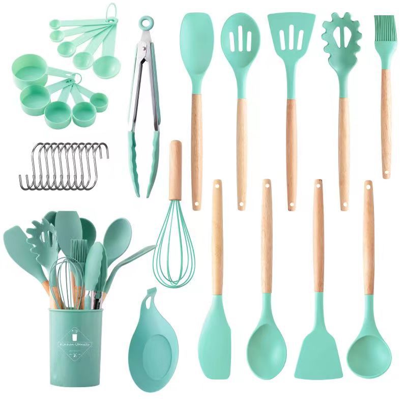 Set for kitchen - silicone utensils - 33 kitchen gadgets & spoons for  cookware