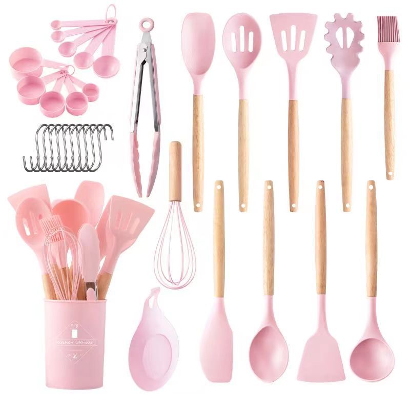 24 pieces Silicone Turner - Pink - Kitchen Utensils - at 