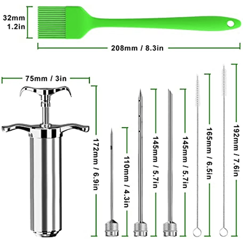 Meat Injector Syringe With 3 Marinade Injector Needles for BBQ Grill