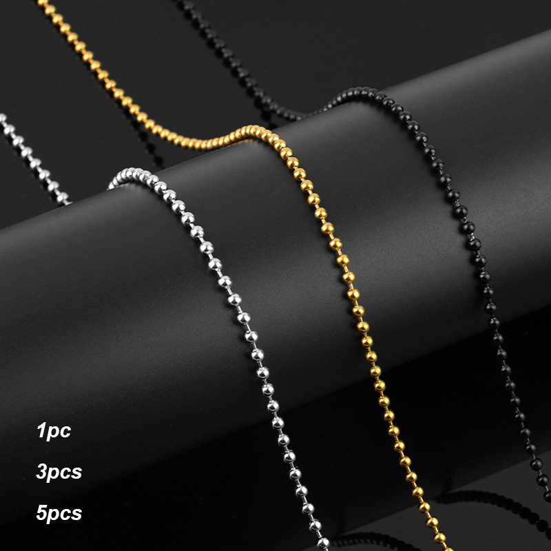 2.4mm 24 inch Stainless Steel Beaded Necklace Chain : Perfect for DIY Crafts, Jewelry, Jewels Making, and Military Dog Tag Necklace for Men !,Temu