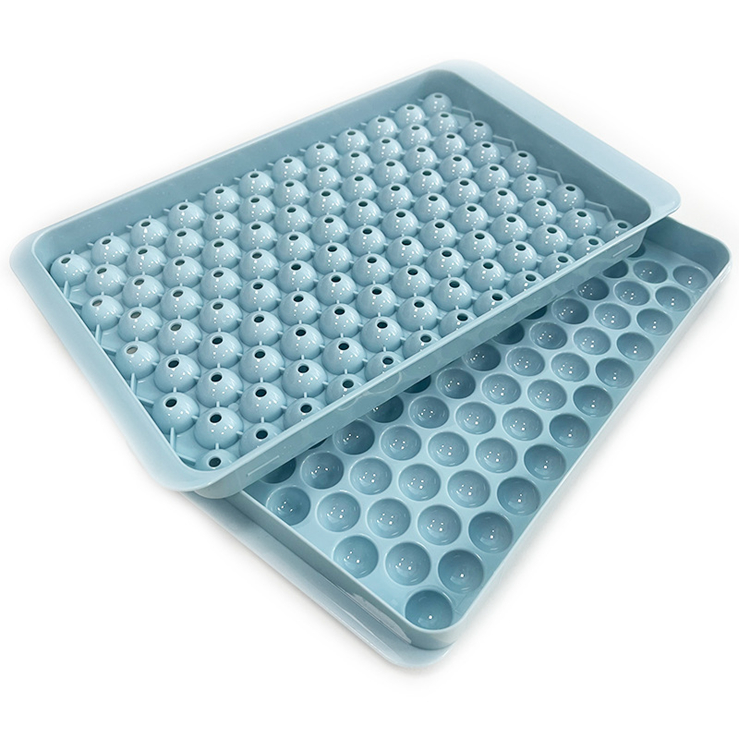 CKE 4 Pack Mini Ice Cube Tray with Bin, 104 Pcs Tiny Pebble Ice Tray for  Freezer