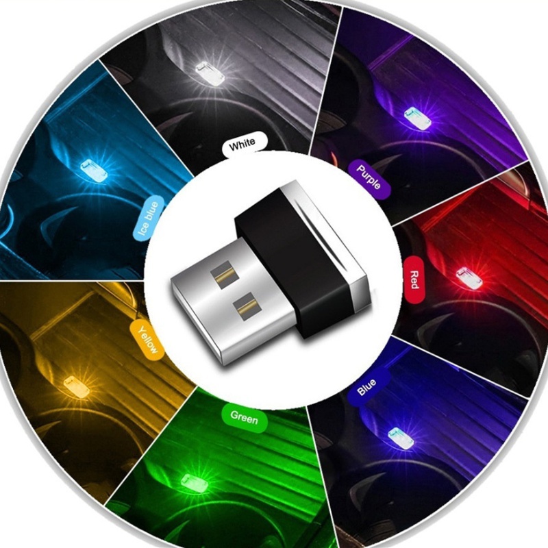  AOZITA Mini USB Type C LED RGB Light Brightness Adjustable 8  Color Changeable for Car, Laptop, Keyboard. Atmosphere Smart Type-C Night  Lamp for Home Decoration (Quantity: 4) : Electronics