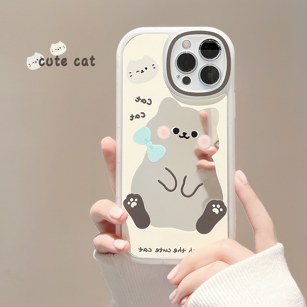 Mirror Cute Cat Phone Case Image 1