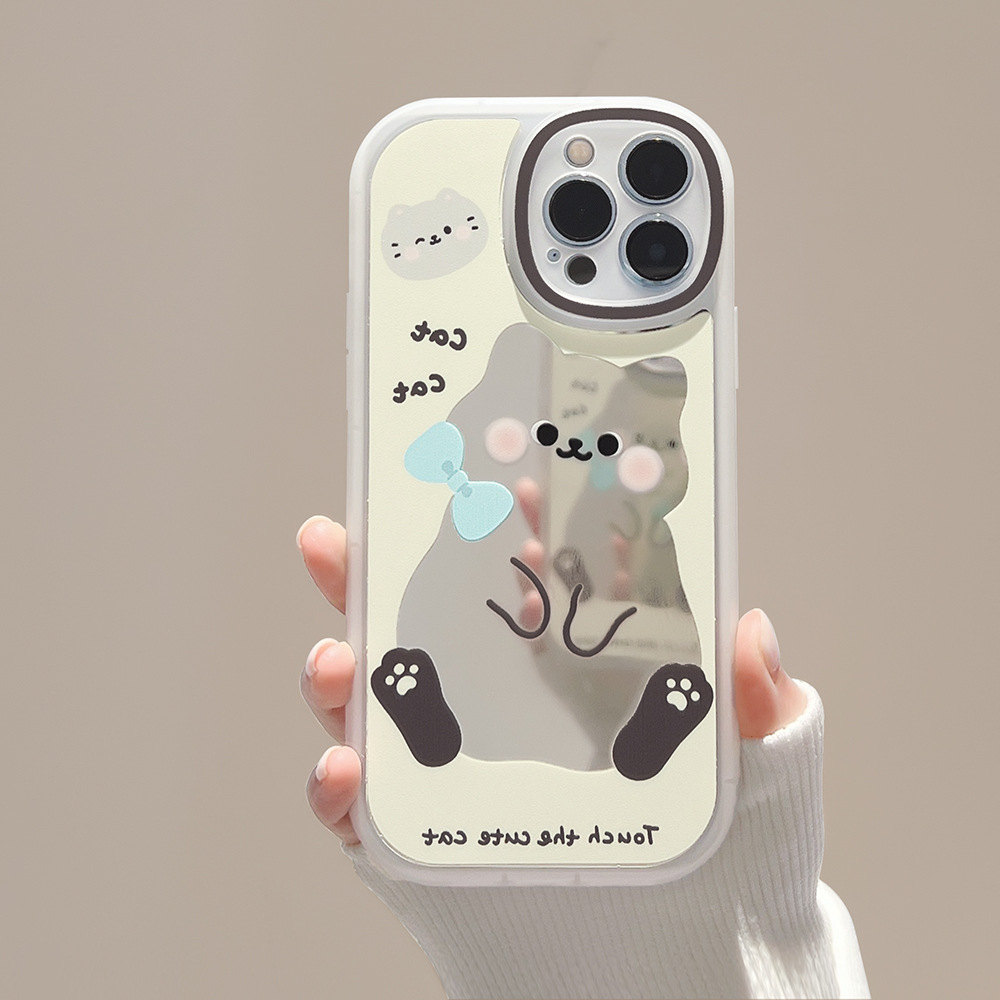 Mirror Cute Cat Phone Case Image 4