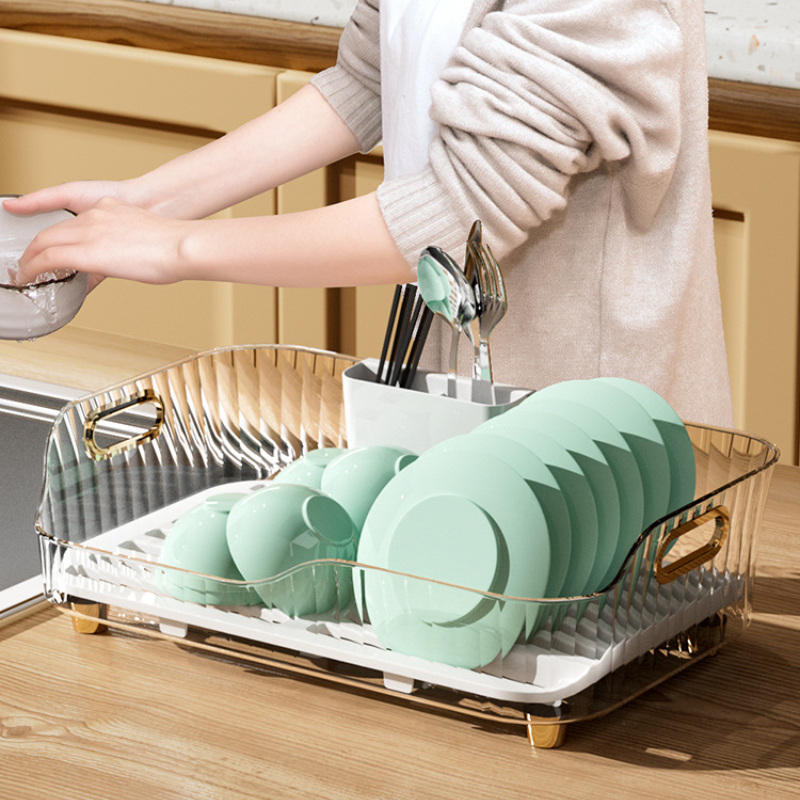Dish Rack With Drain Board Fruit Storage Rack Household Draining Rack