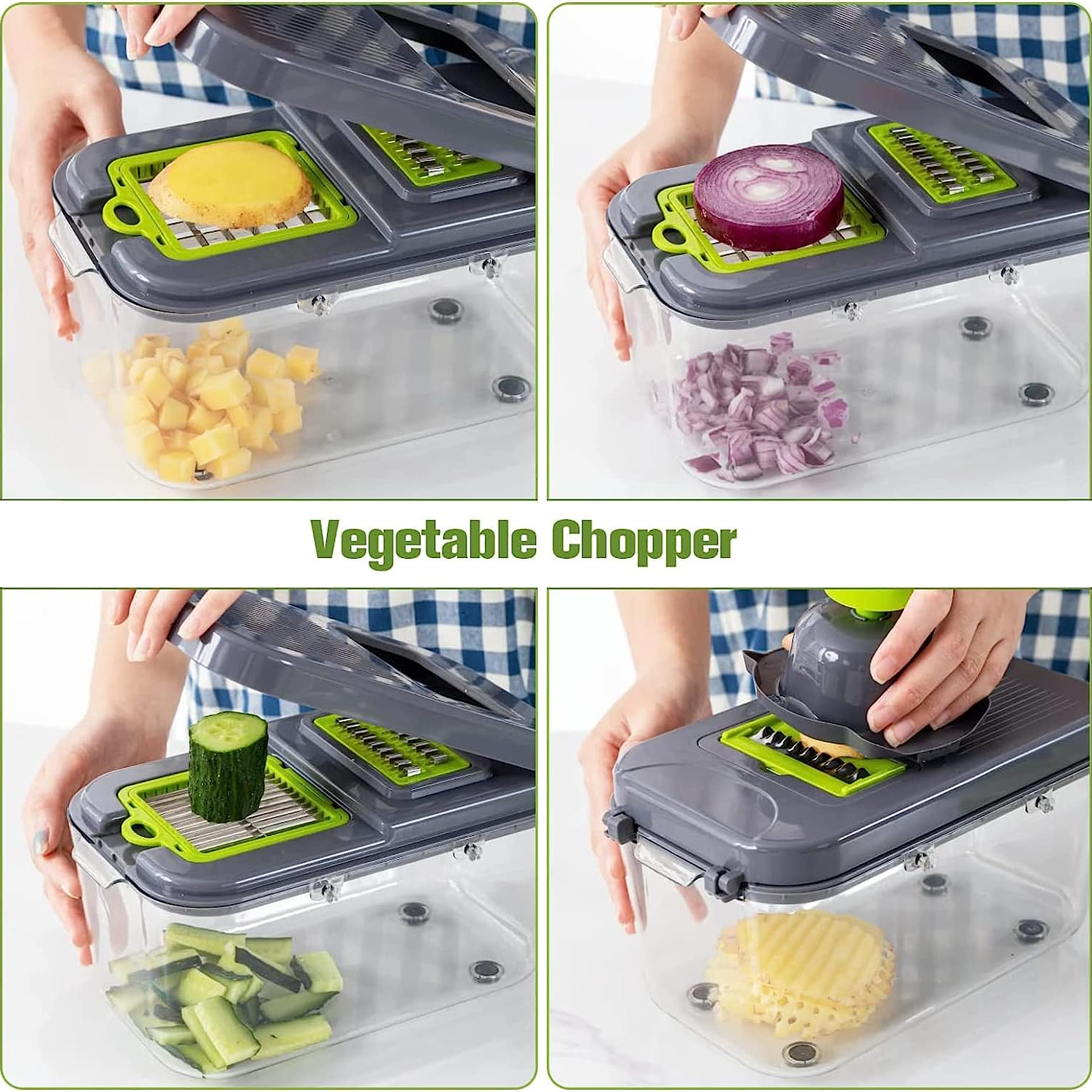 Multifunctional Vegetable Cutter 22 in 1 Fruit Vegetable Slicer Shredder  Grater with Food Storage Container Kitchen Gadgets