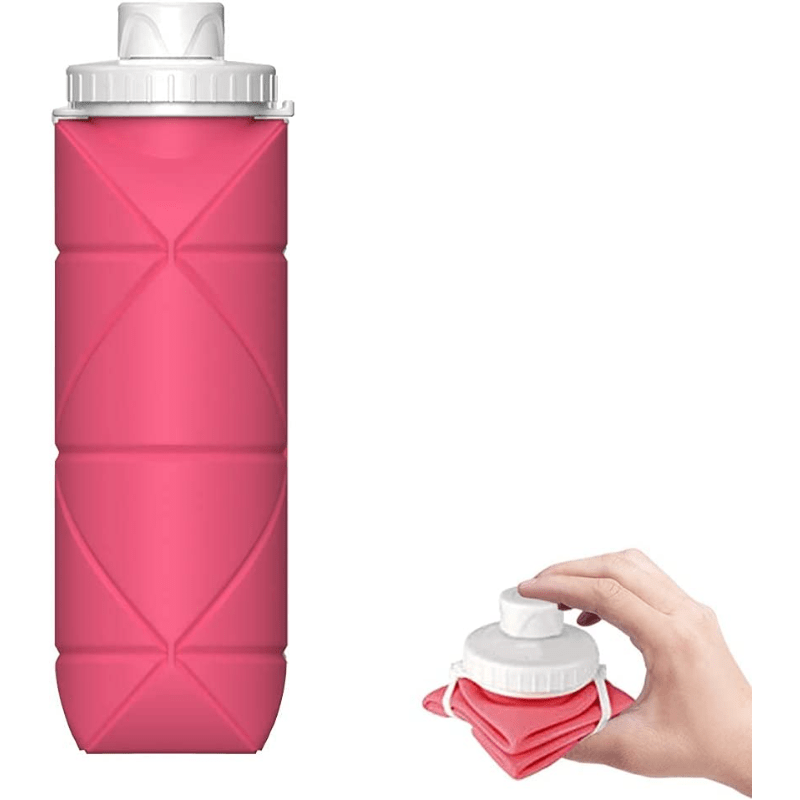 SPECIAL MADE Collapsible Water Bottles Leakproof Valve Reusable BPA Free  Silicone Foldable Water Bottle for Sport Gym Camping Hiking Travel Sports  Lightweight Durable 20oz 600ml Grey