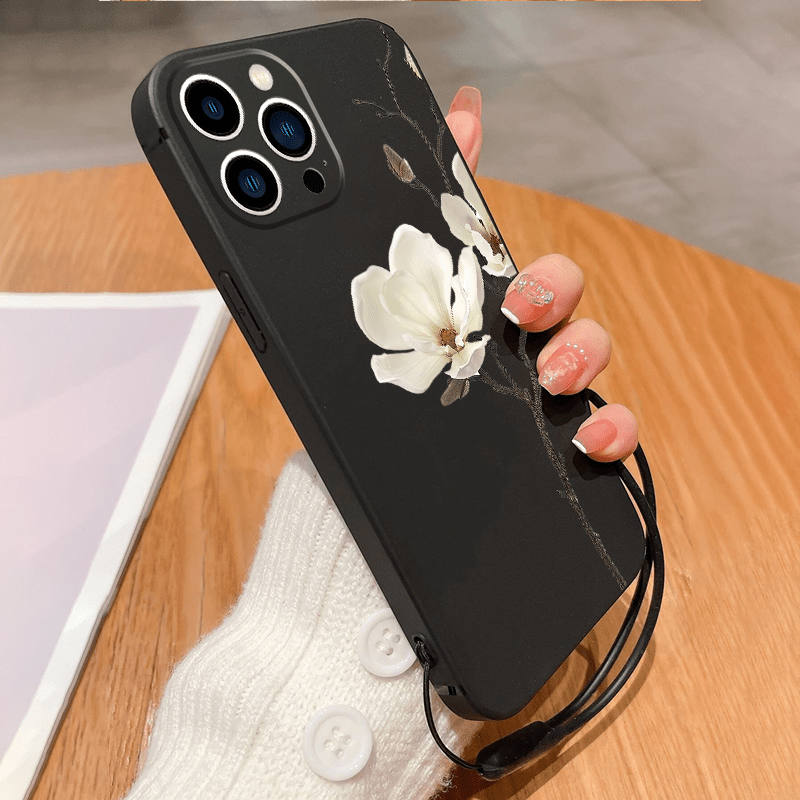 Funda Teléfono Gráfico Flores Hechas Silicona Iphone 14 Pro - Temu