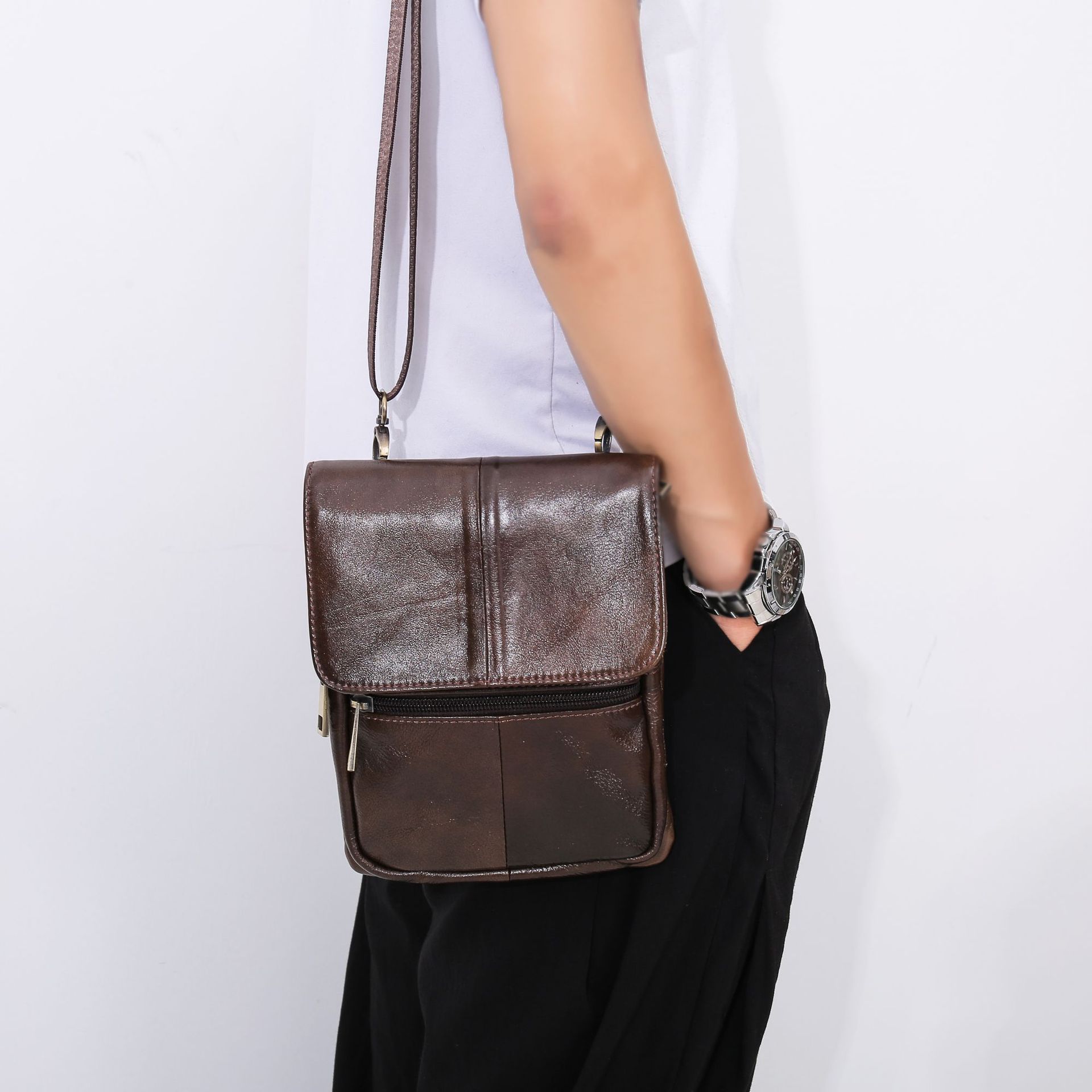 Mens leather cross body bags uk hot sale