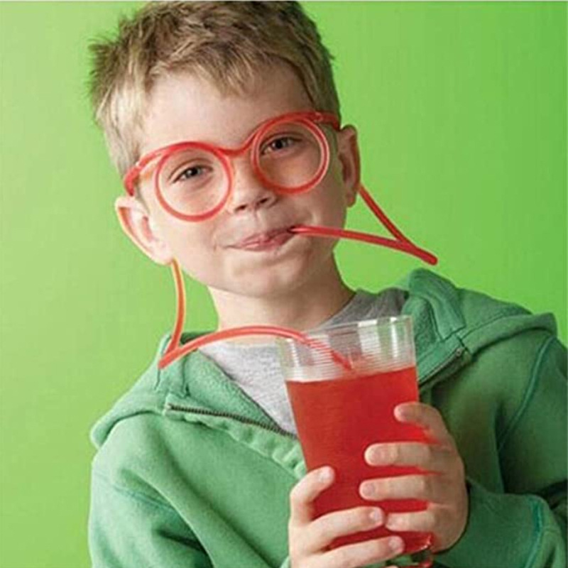 1Pc Random Color Creative And Fun Glasses Straws Crazy And Funny