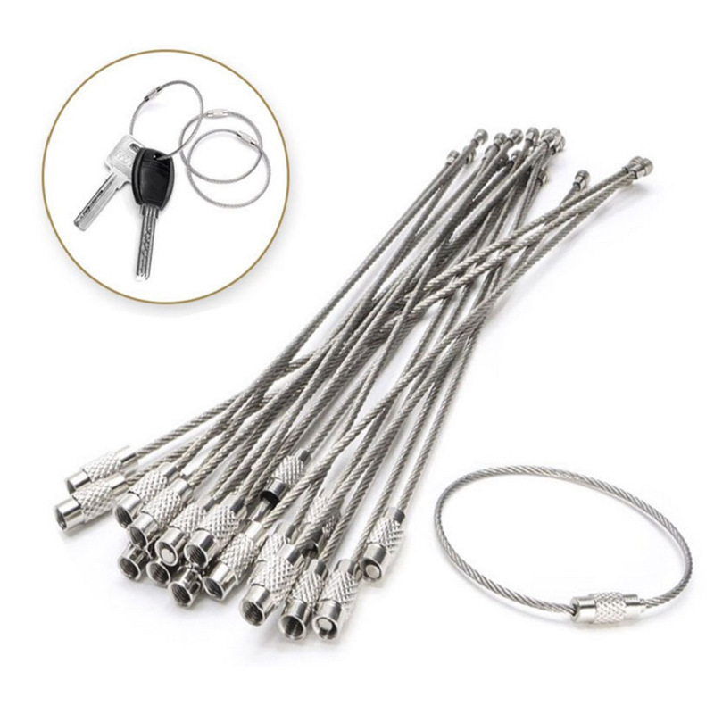 Stainless Steel Wire Ring/ Key Ring Wire Rope Wire Chain Key - Temu