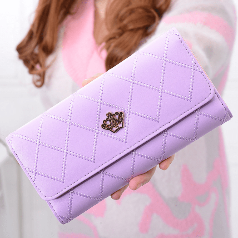 2023 New Women's Wallet Plaid Print M Pattern European And American Style  Large Capacity Double Zipper Multifunctional Card Holder Clutch Bag