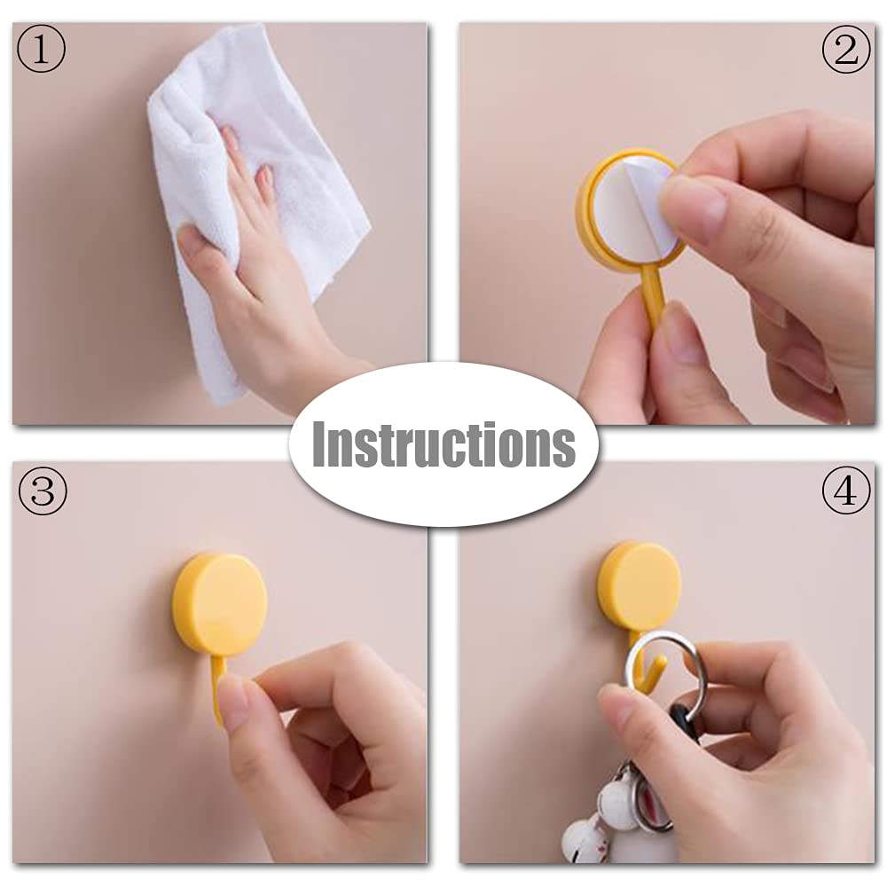 10pcs Self Adhesive Wall Hooks for Hats Keys Scarves Ties