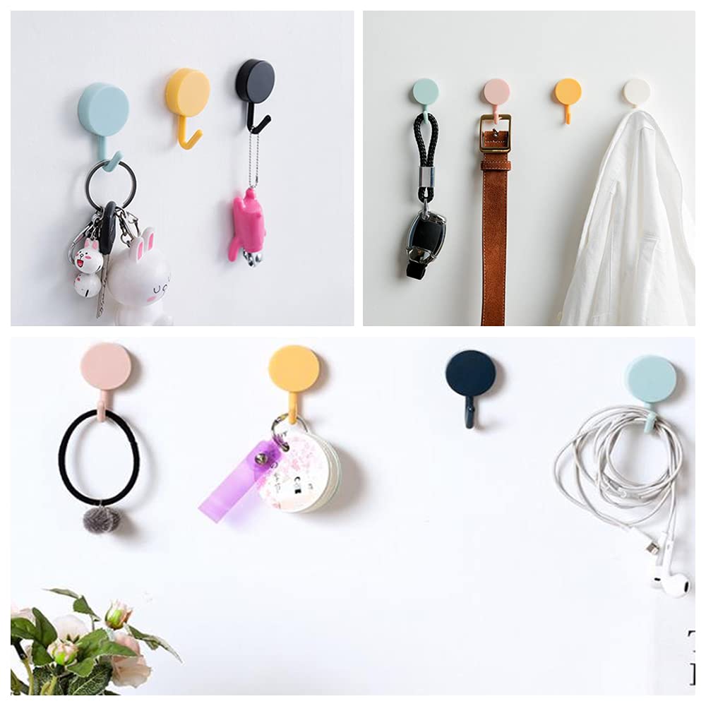 10pcs Self Adhesive Wall Hooks for Hats Keys Scarves Ties