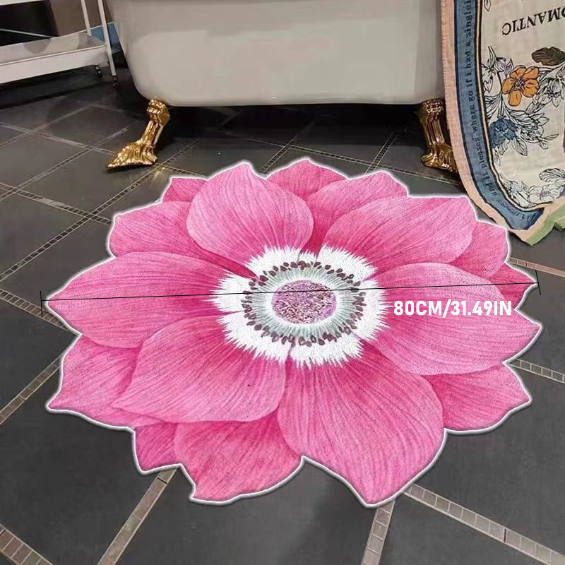 3d Flower Floor Mat Soft And Stain Resistant Non slip Carpet - Temu