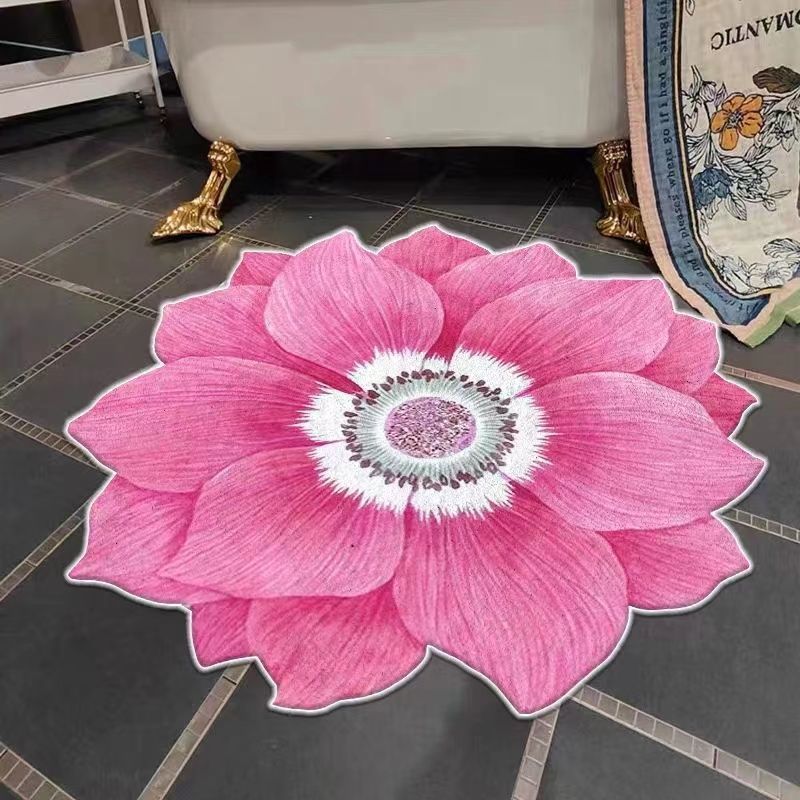 3d Flower Floor Mat - Soft And Stain Resistant Non-slip Carpet For