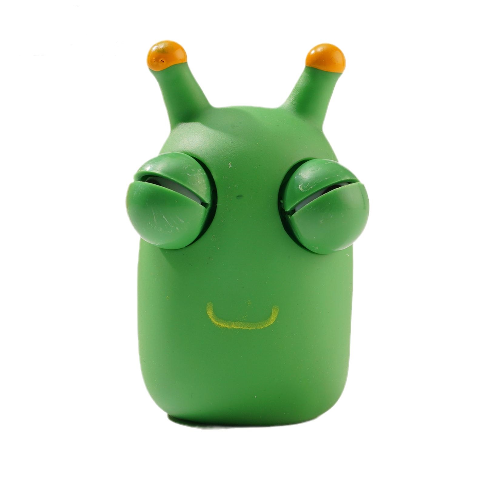 Funny Eyeball Burst Squeeze Toy, Creative Green Eye Smile Face Caterpillar Pinch Toys, Stress