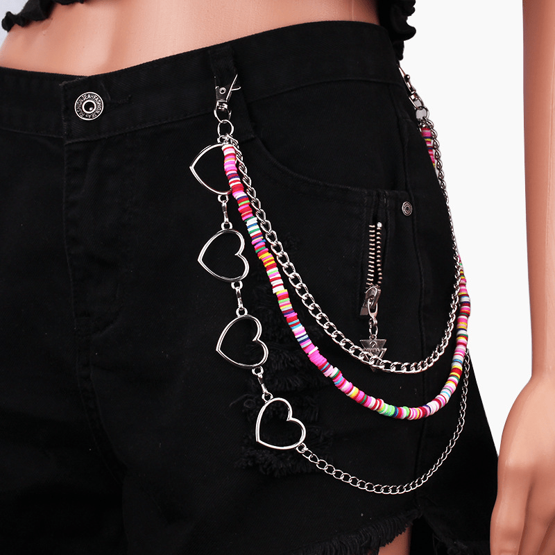 Tassel Keychain Pocket Chain Pants Trousers Chain Layered Waist Tassel Chain Punk Chain Accessories,Temu