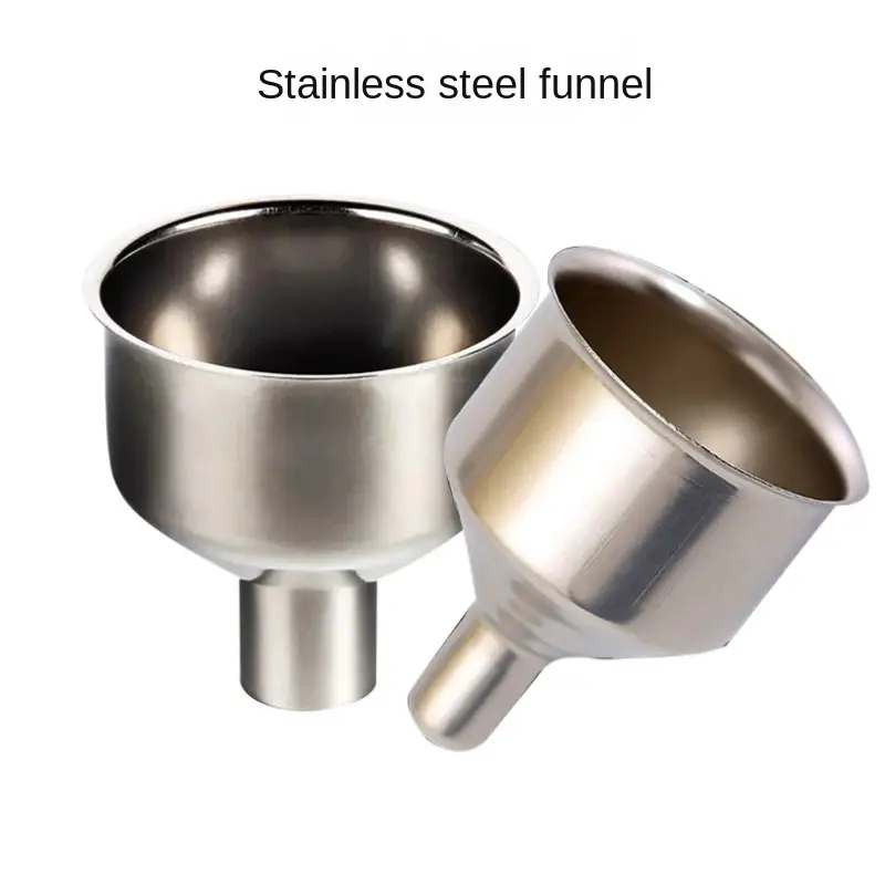 Metal Stainless Steel Funnel Large And Small Funnel Food - Temu