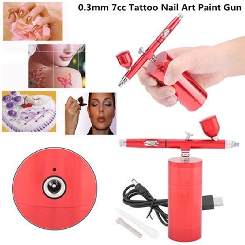 Top Mini Air Compressor Kit Air brush Paint Spray Gun - Temu